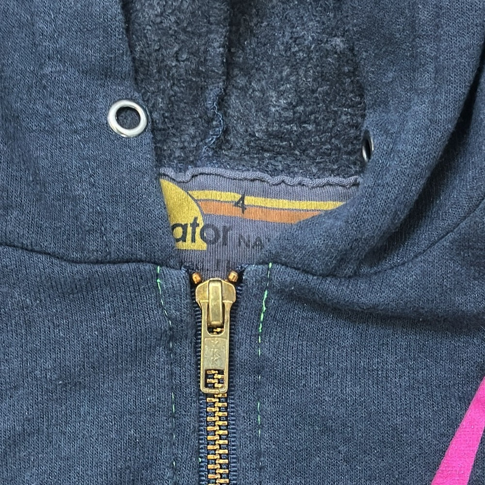 Aviator Nation Girls Dark Grey Pink Lightening Bolt Hooded Sweatshirt Size 4