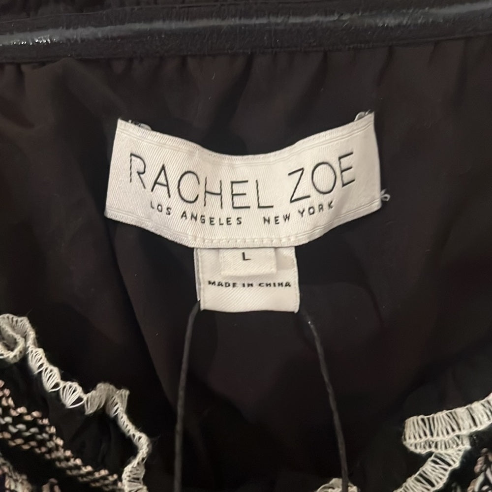 NWT RACHEL Zoe Woman’s Black Dress With Design Size Large