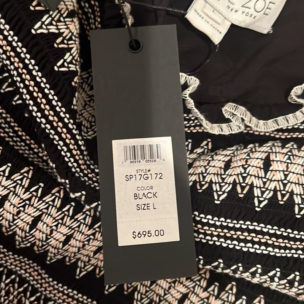 NWT RACHEL Zoe Woman’s Black Dress With Design Size Large
