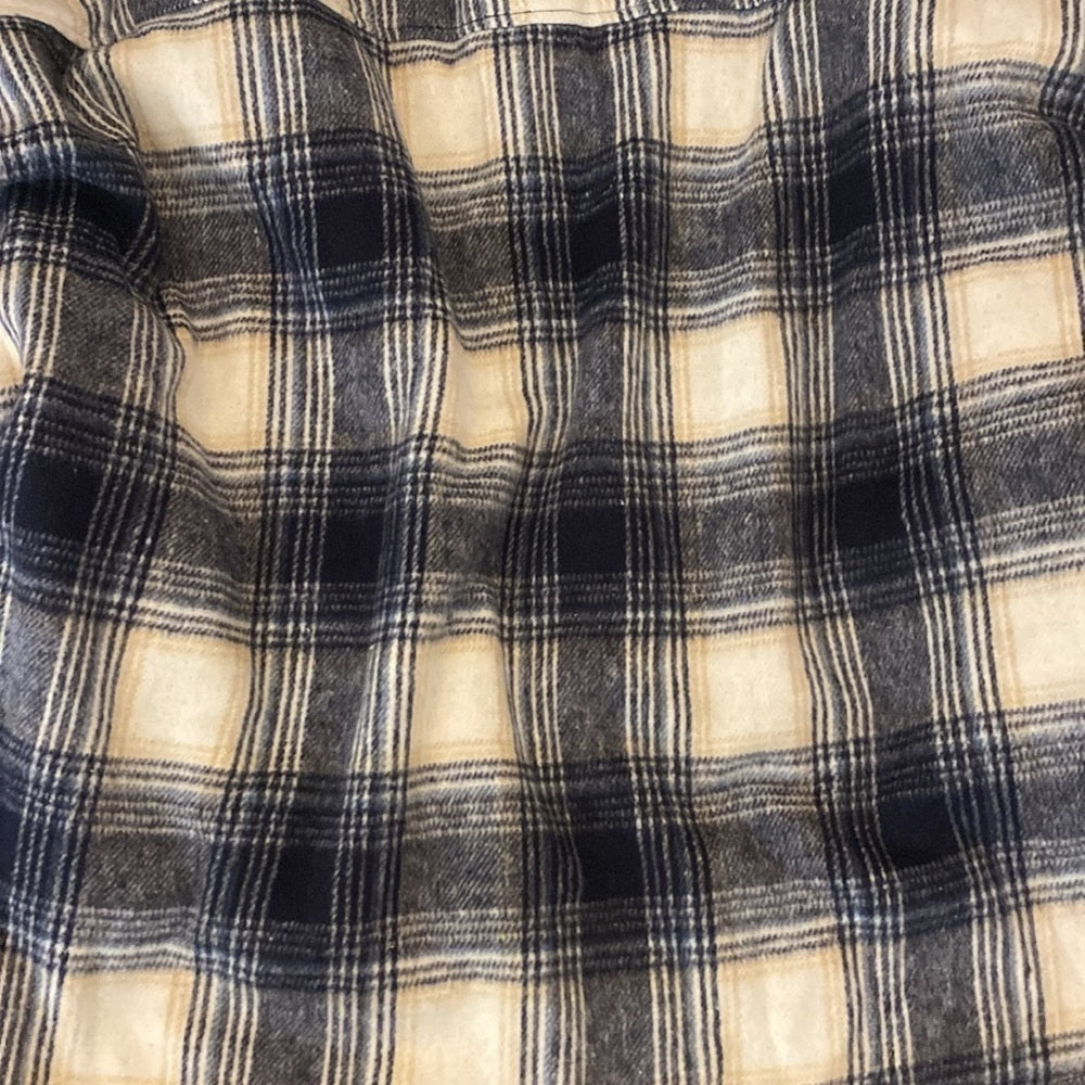 NWT Vintage Havana Blue and White Fur Lined Flannel Jacket Size S