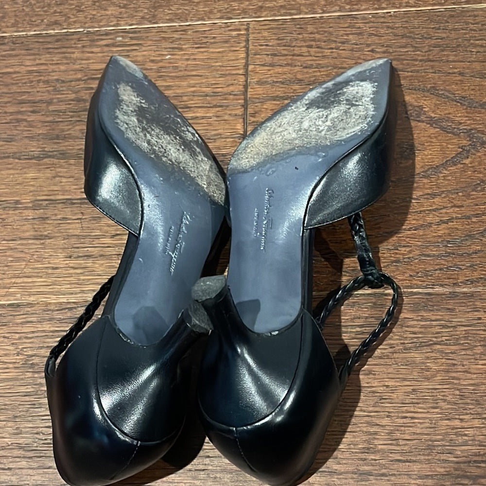 Salvatore Ferragamo Black Kitten Heels Size 6