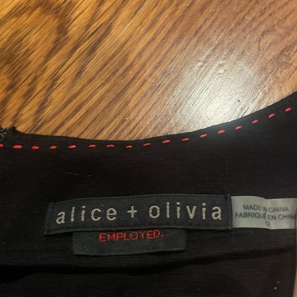 Alice + Olivia Black Short Sleeve Dress Size 12