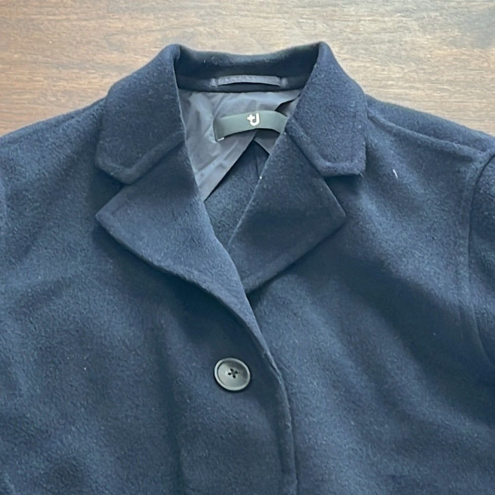 NWT UNIQLO X Jil Sander Women’s Navy Cashmere Blend Chester Coat Size Small