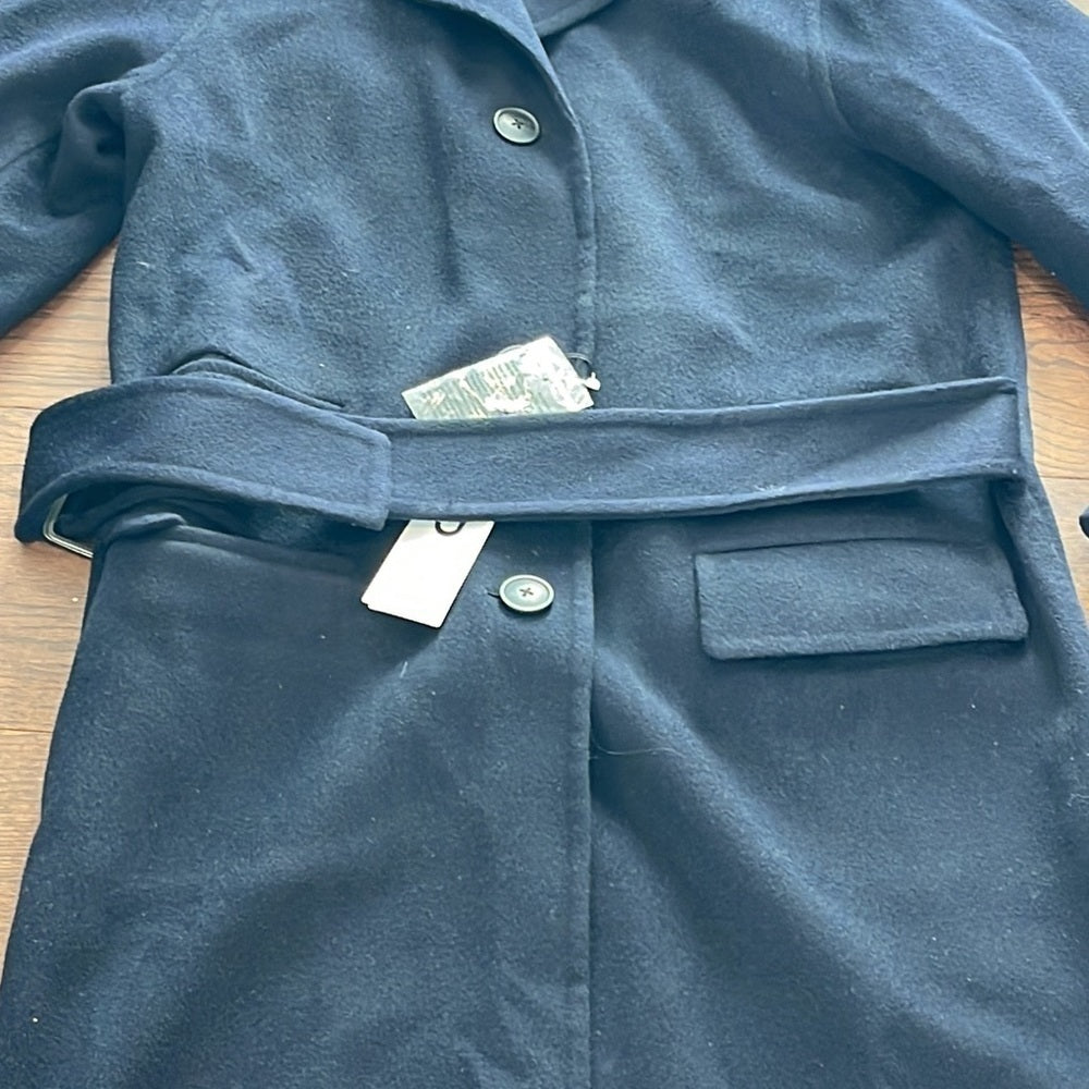NWT UNIQLO X Jil Sander Women’s Navy Cashmere Blend Chester Coat Size Small