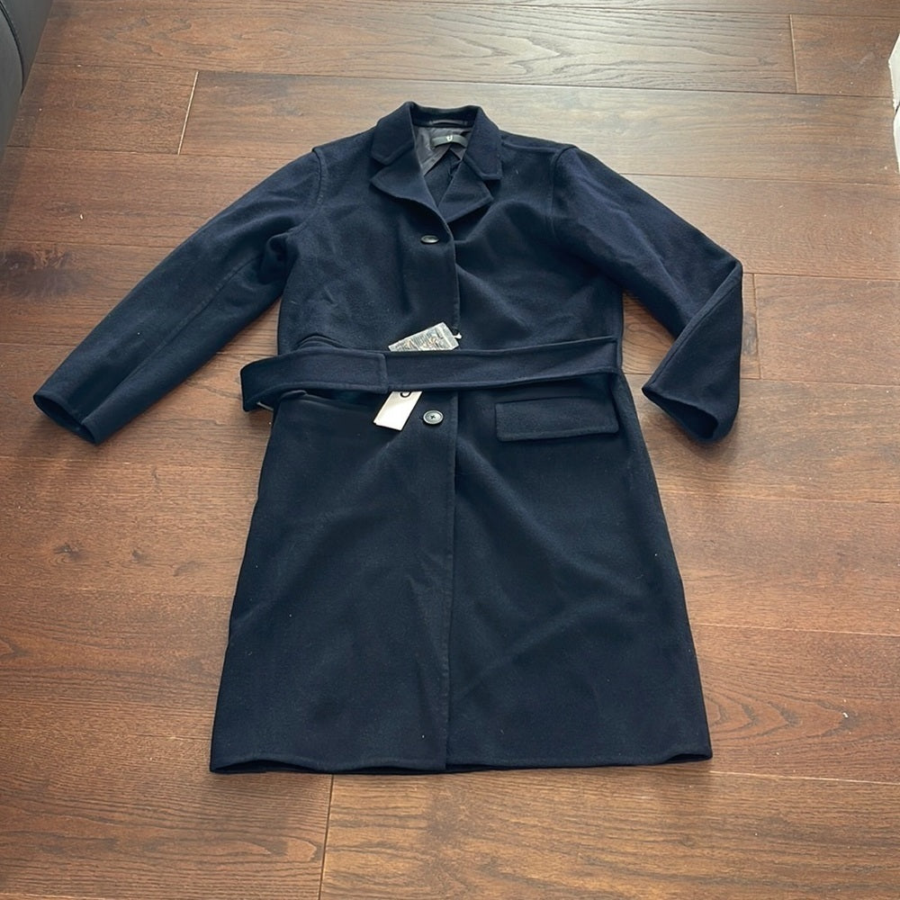 NWT UNIQLO X Jil Sander Women’s Navy Cashmere Blend Chester Coat Size Small