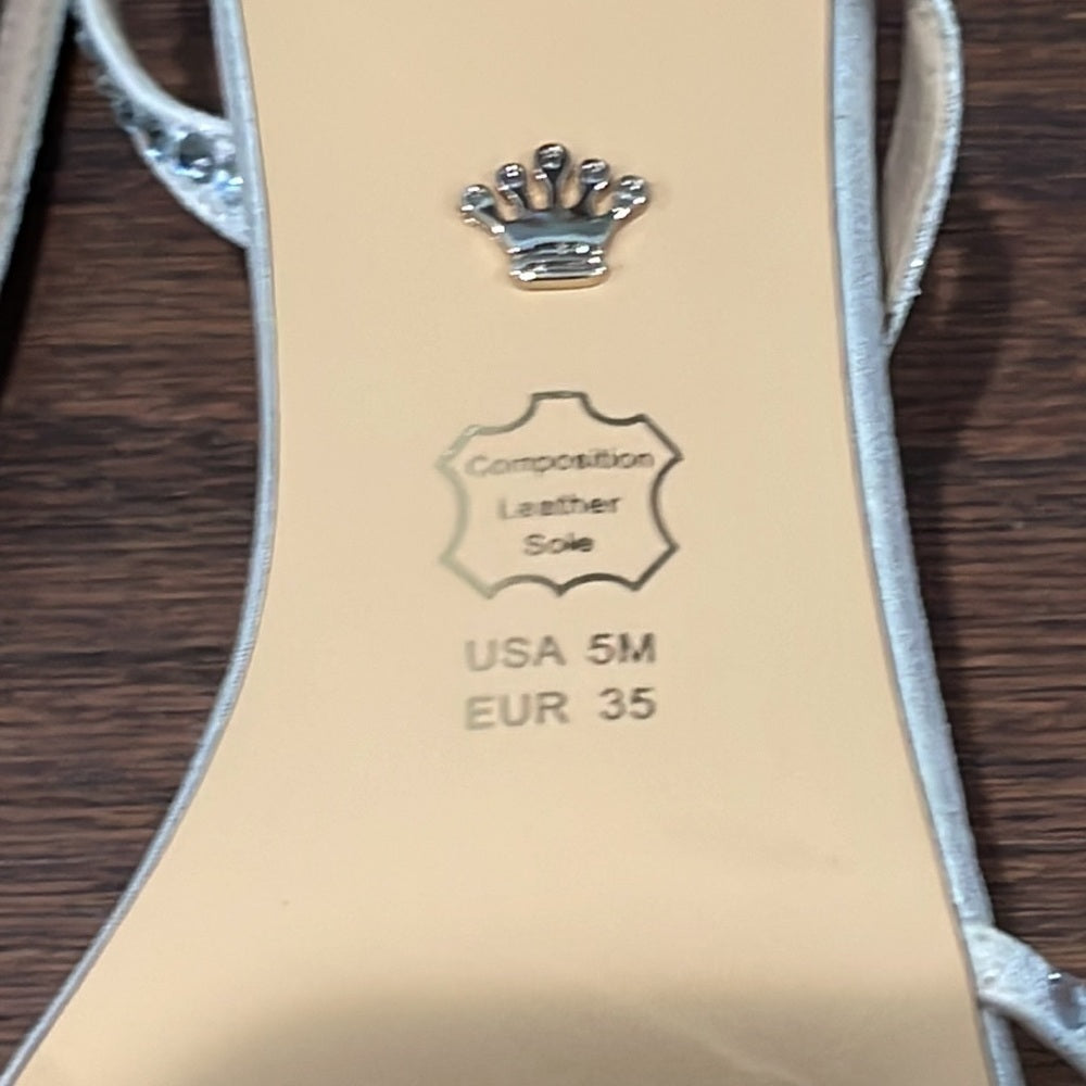 Nina White and Silver Girls Heels Size 5