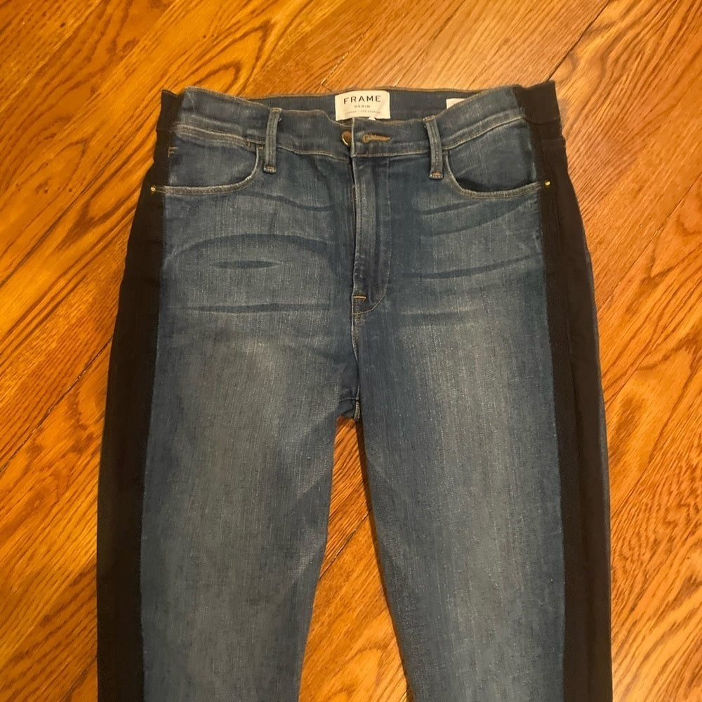 FRAME Denim Blue Jeans with Stripe Size 30