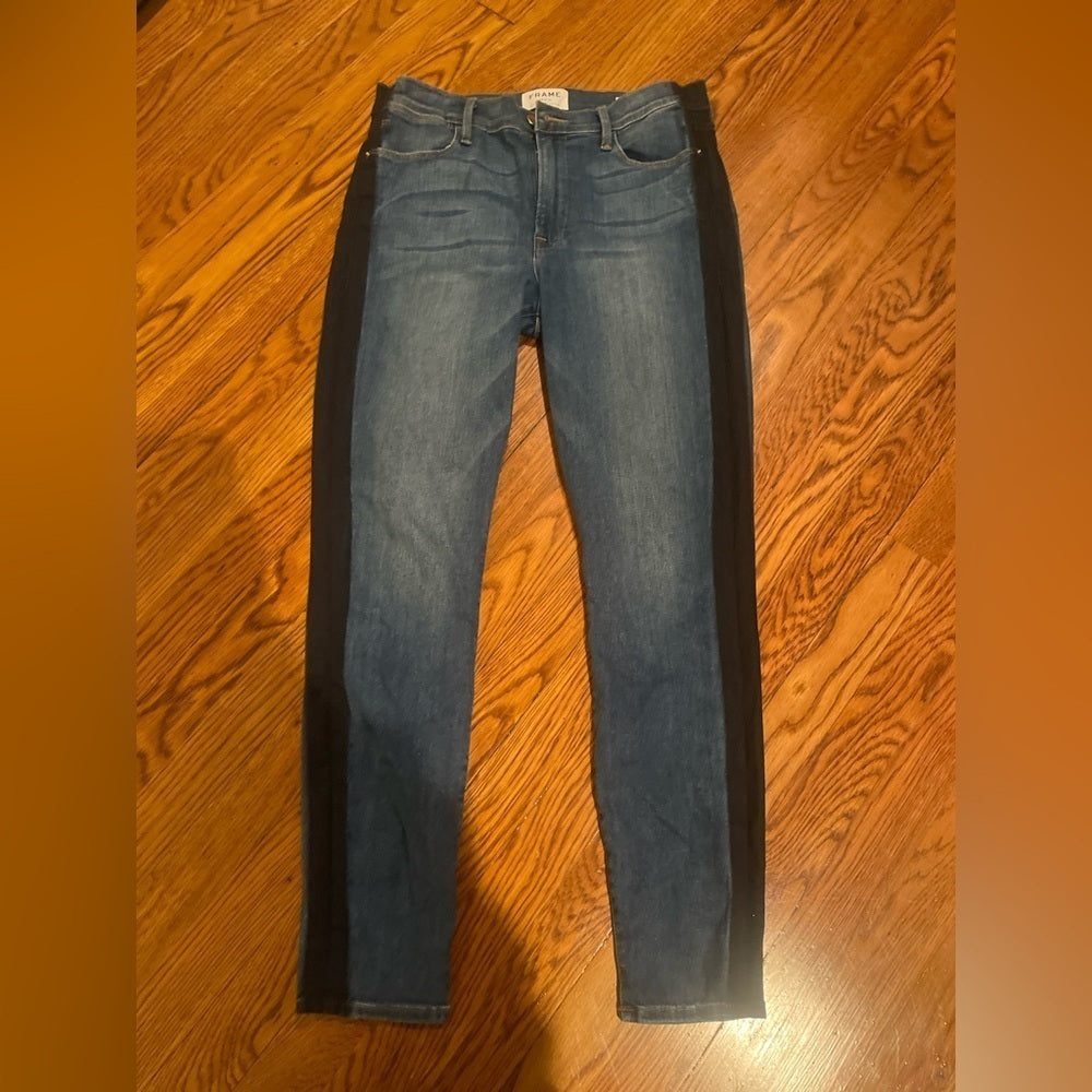 FRAME Denim Blue Jeans with Stripe Size 30