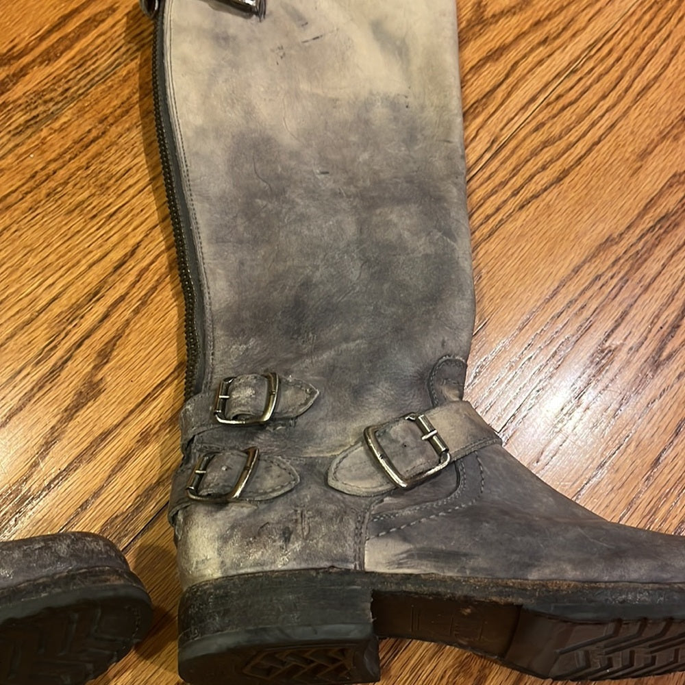 Frye Woman’s Grey Distressed Boots Size 9