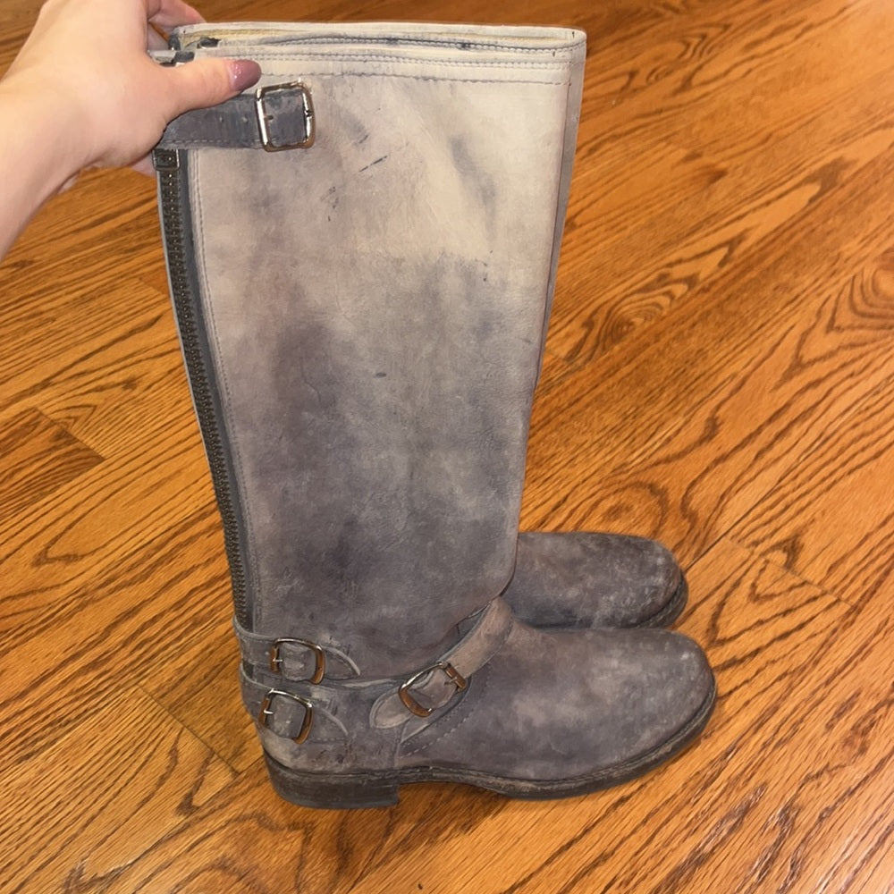 Frye Woman’s Grey Distressed Boots Size 9