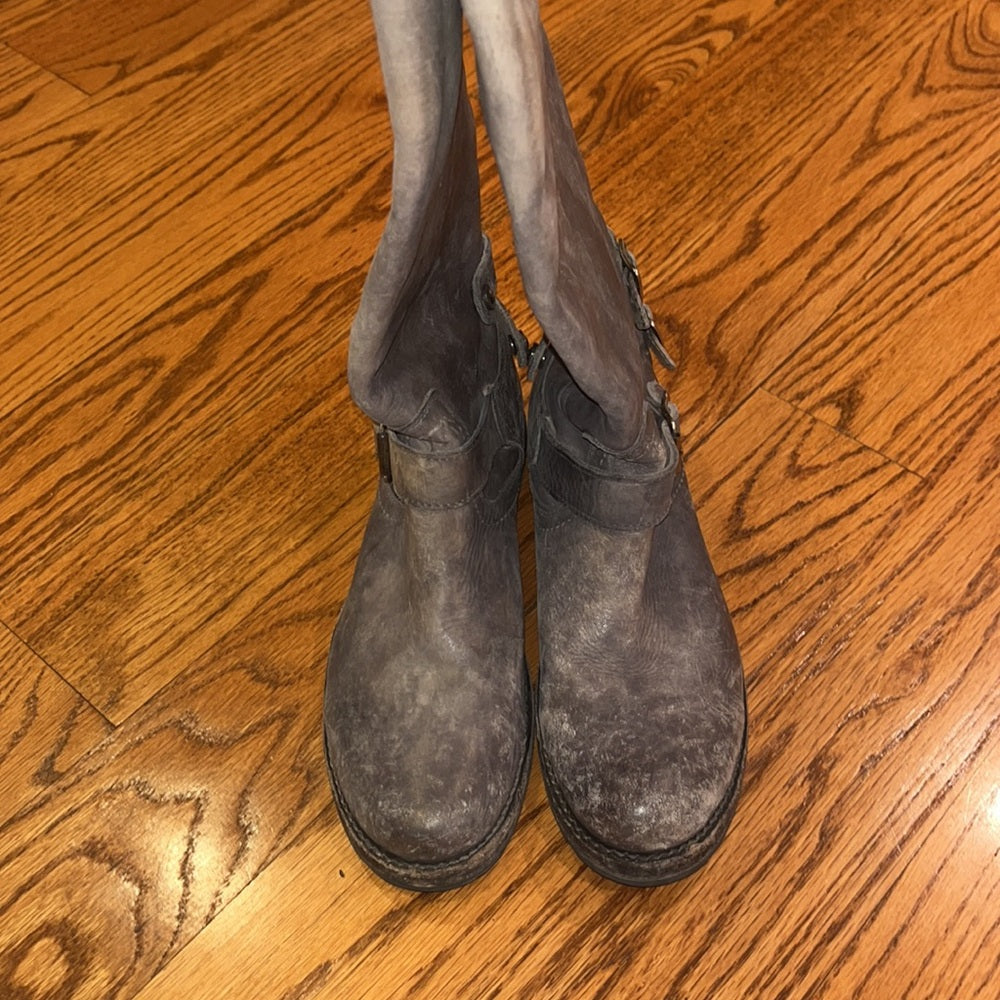 Frye Woman’s Grey Distressed Boots Size 9
