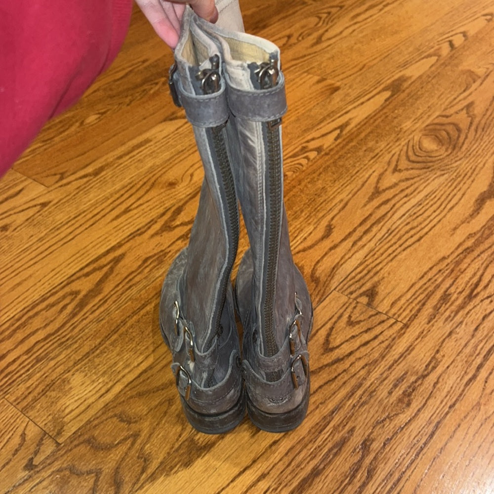 Frye Woman’s Grey Distressed Boots Size 9