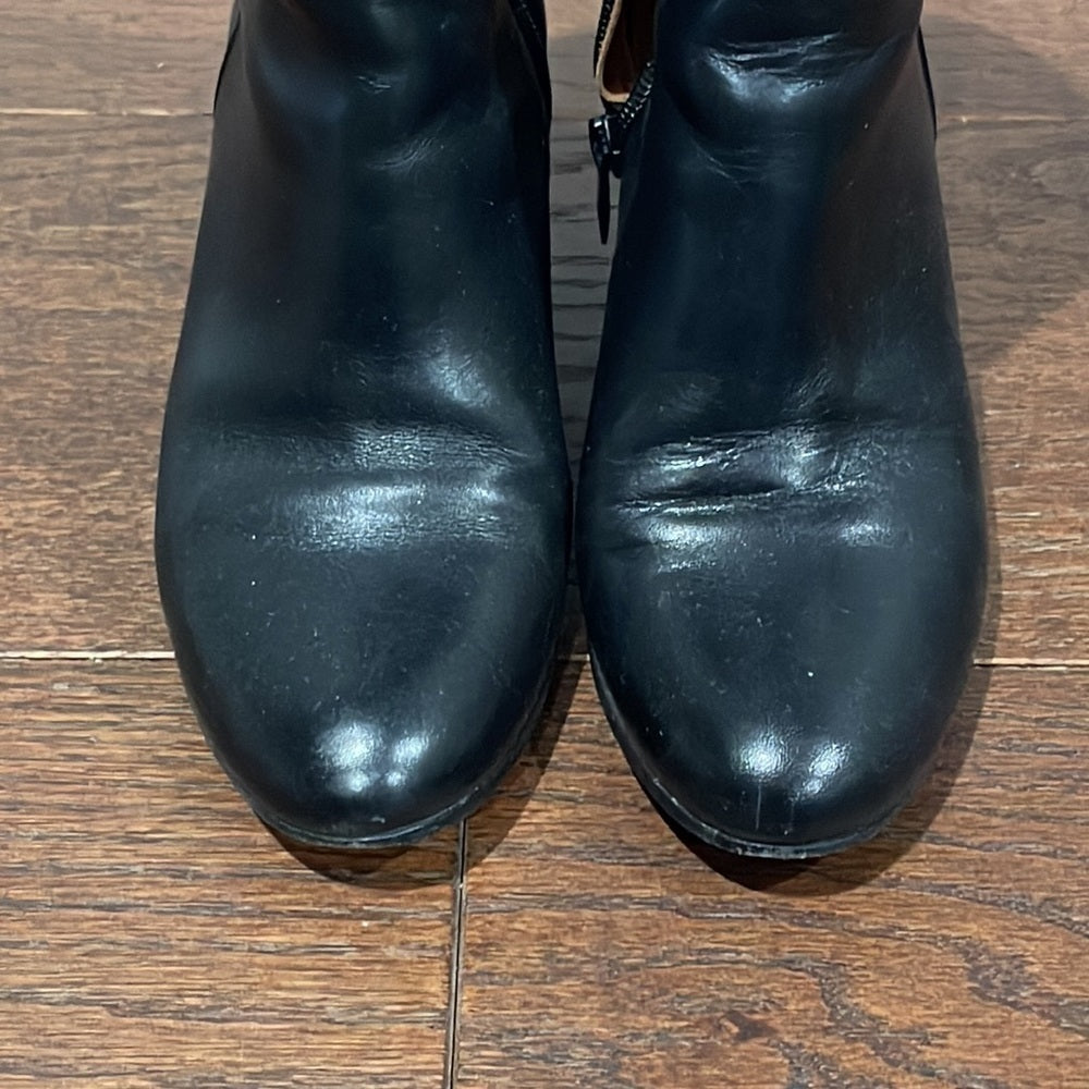 Vince Women’s Black Leather Wedge Boots Size 6