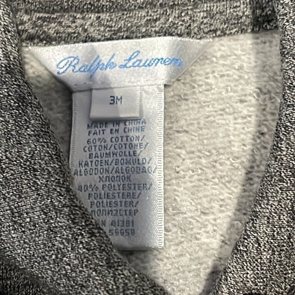RALPH Lauren Boys Grey Sweatshirt Size 3 months