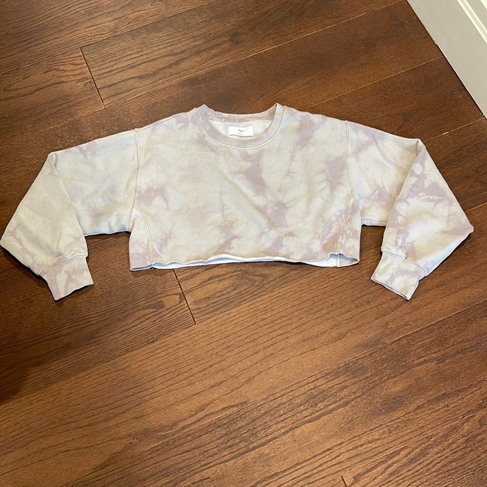 TNA Women’s Grey Tie Dye Cropped Sweatshirt Size 1/Small
