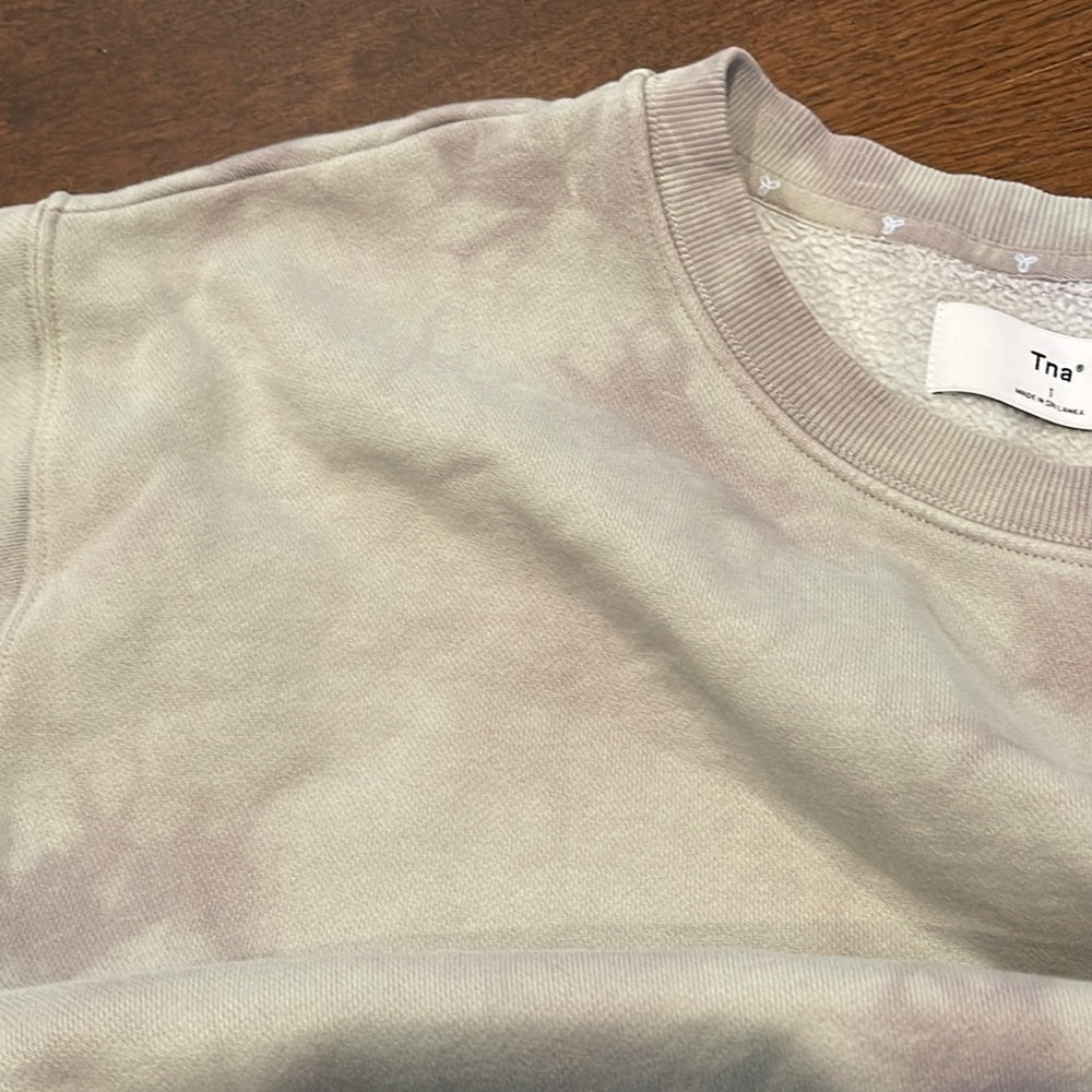 TNA Women’s Grey Tie Dye Cropped Sweatshirt Size 1/Small