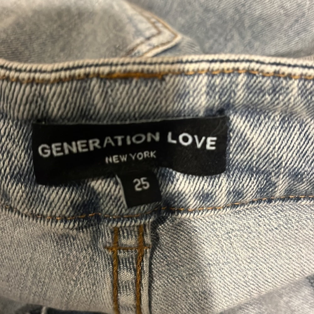 Generation Love Woman’s Blue Jeans Gold Buttons Size 25