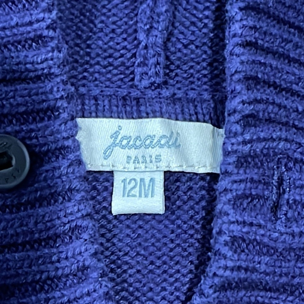 Jacadi Boys Blue Hooded Sweater Size 12 months