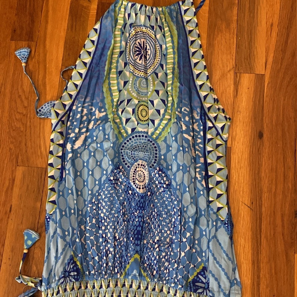 NWT Hale Bob Women’s Blur and Green Printed Maxi Dress Size M