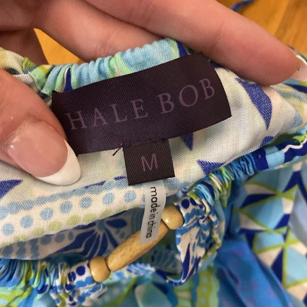 NWT Hale Bob Women’s Blur and Green Printed Maxi Dress Size M