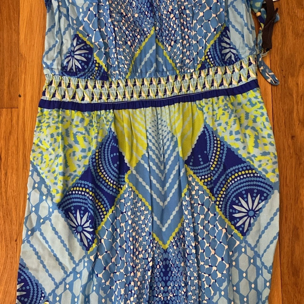 NWT Hale Bob Women’s Blur and Green Printed Maxi Dress Size M