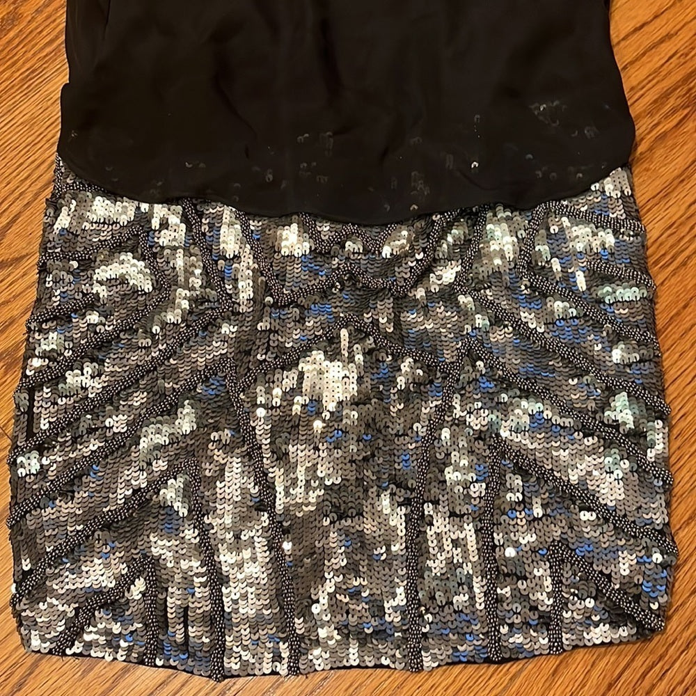 Parker Woman’s Silk Dress-Sparkle/Metal Bottom Size 2