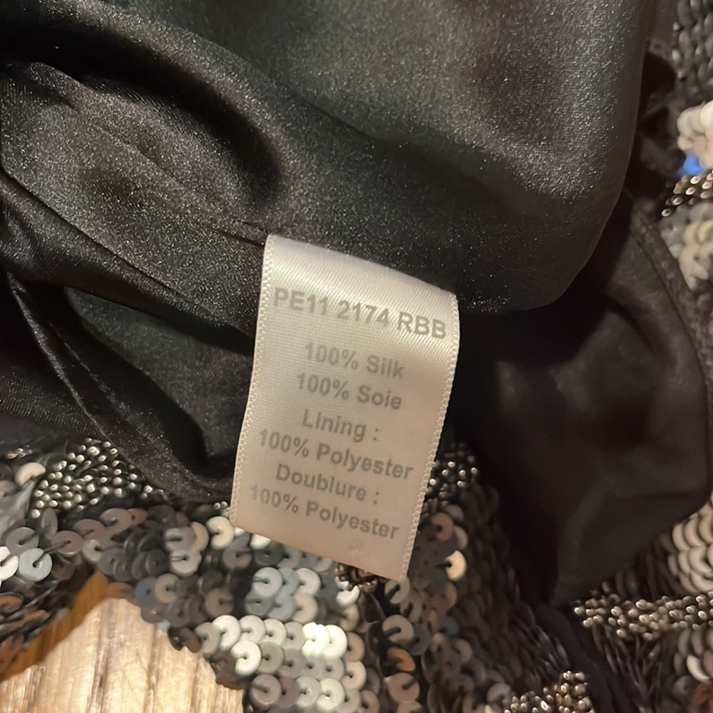 Parker Woman’s Silk Dress-Sparkle/Metal Bottom Size 2