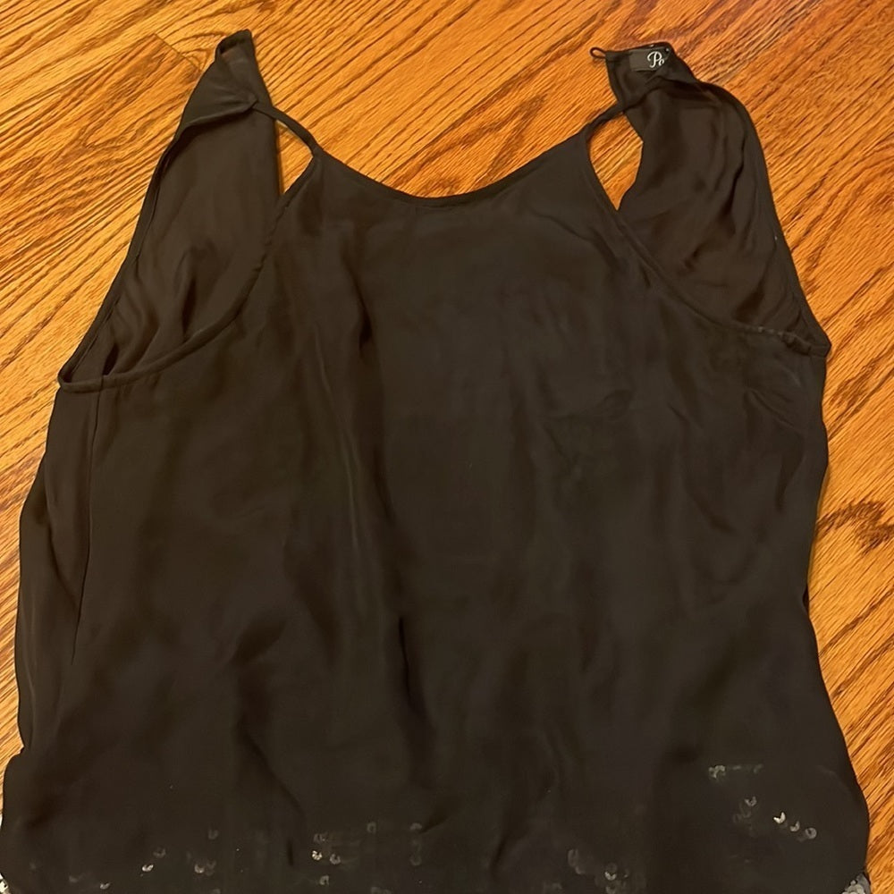 Parker Woman’s Silk Dress-Sparkle/Metal Bottom Size 2