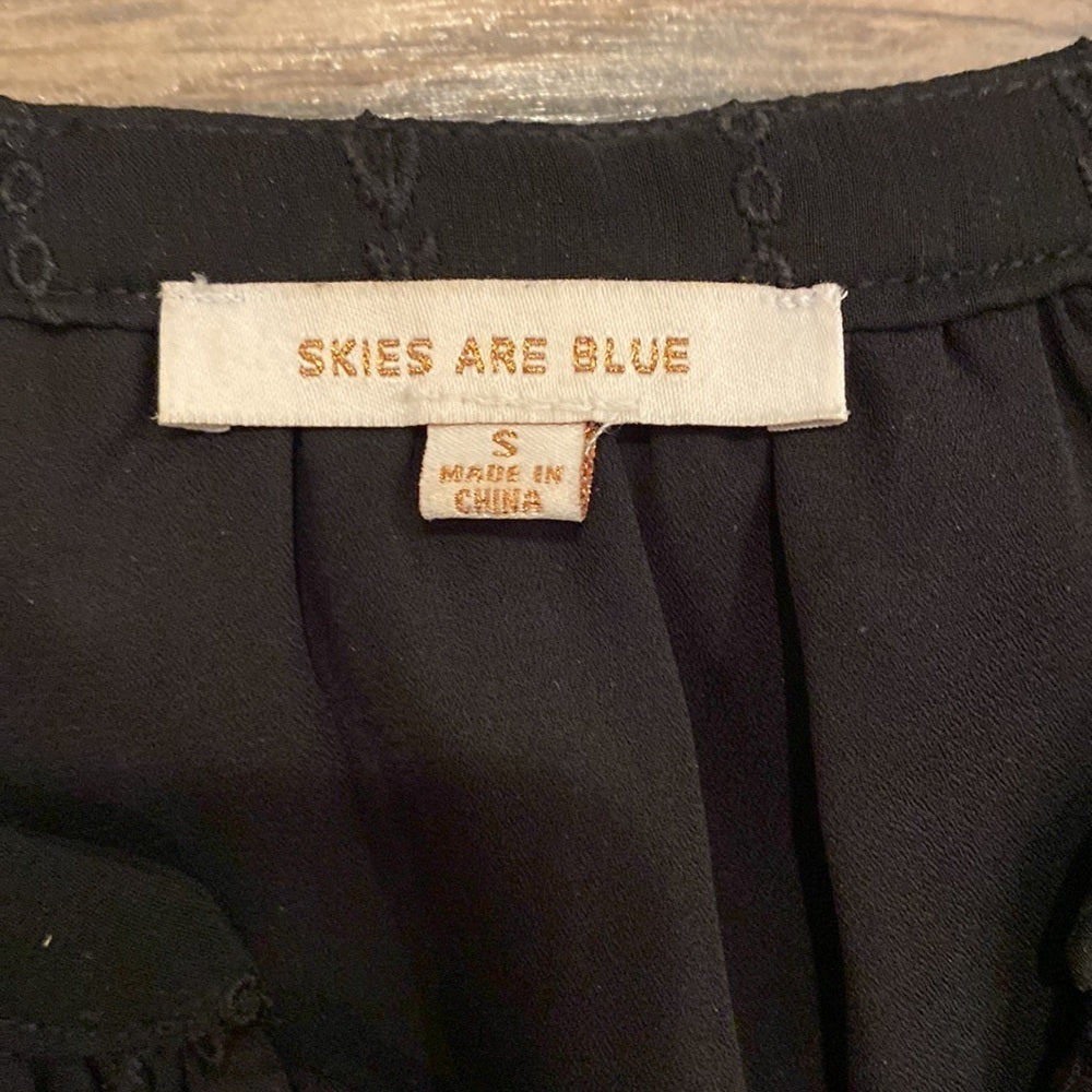 SKIES Are Blue Women’s Black Blouse Size Small
