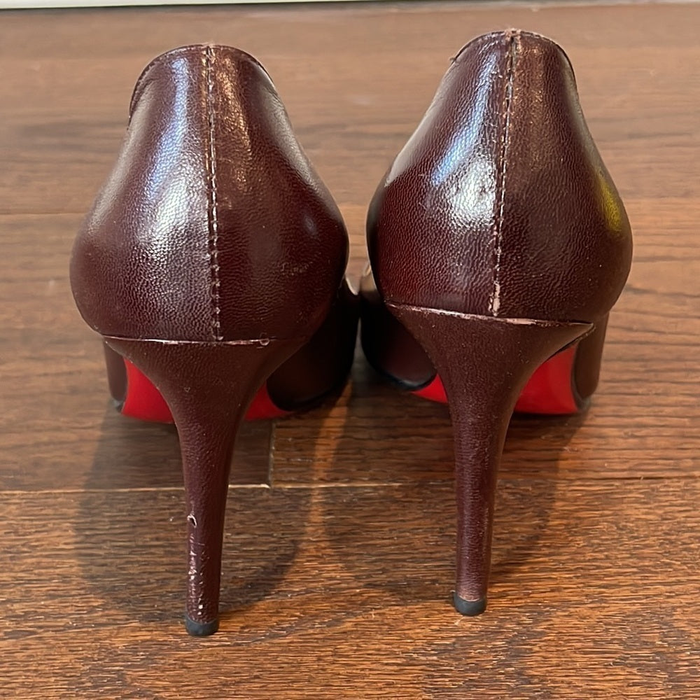 Christian Louboutin Brown Round Toe Pumps Size 37.5