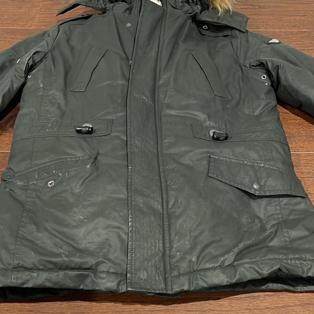 Armani Junior Green Winter Jacket with Fur Insert Size 12