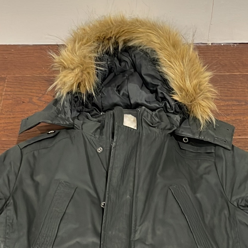 Armani Junior Green Winter Jacket with Fur Insert Size 12