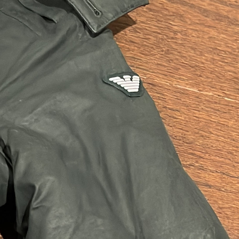 Armani Junior Green Winter Jacket with Fur Insert Size 12