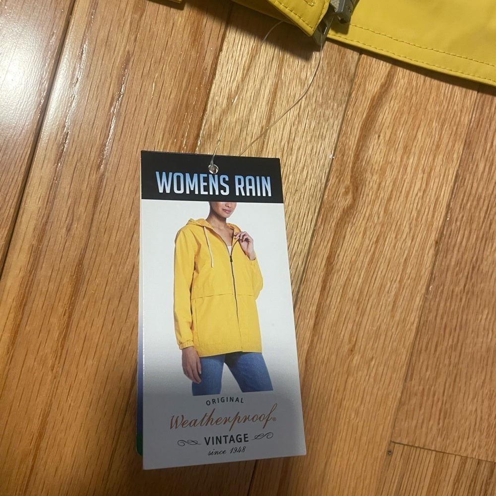 NWT Weather Proof Vintage Yellow Rain Jacket Size XL