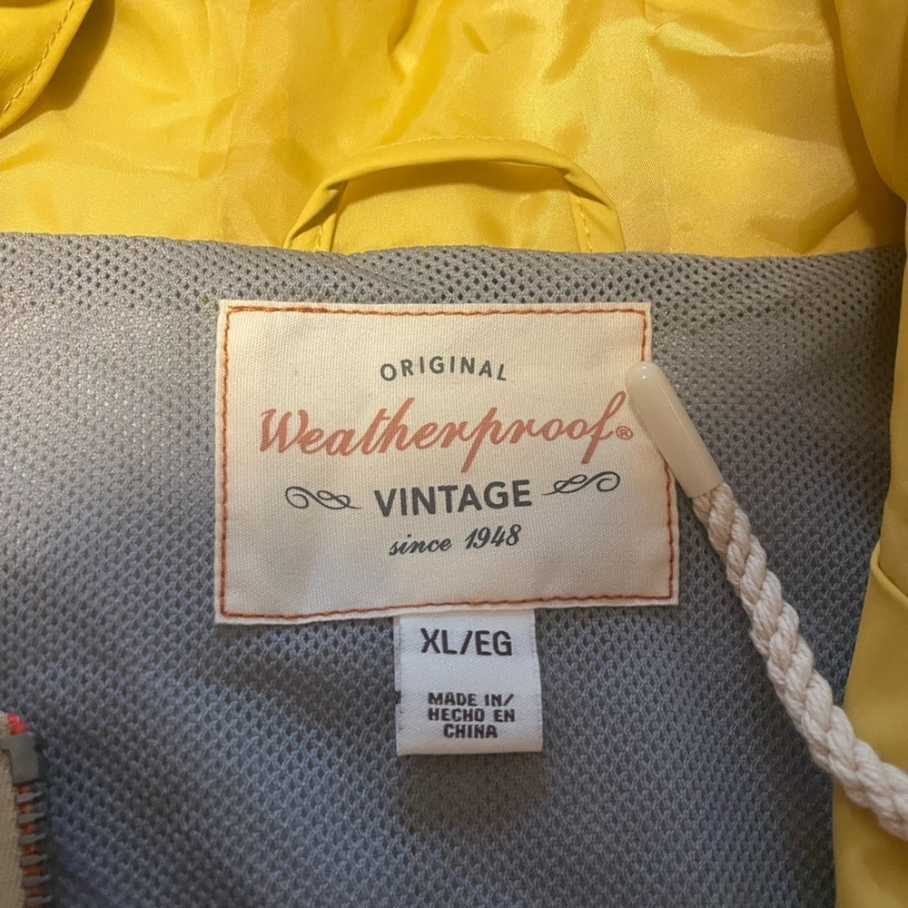NWT Weather Proof Vintage Yellow Rain Jacket Size XL
