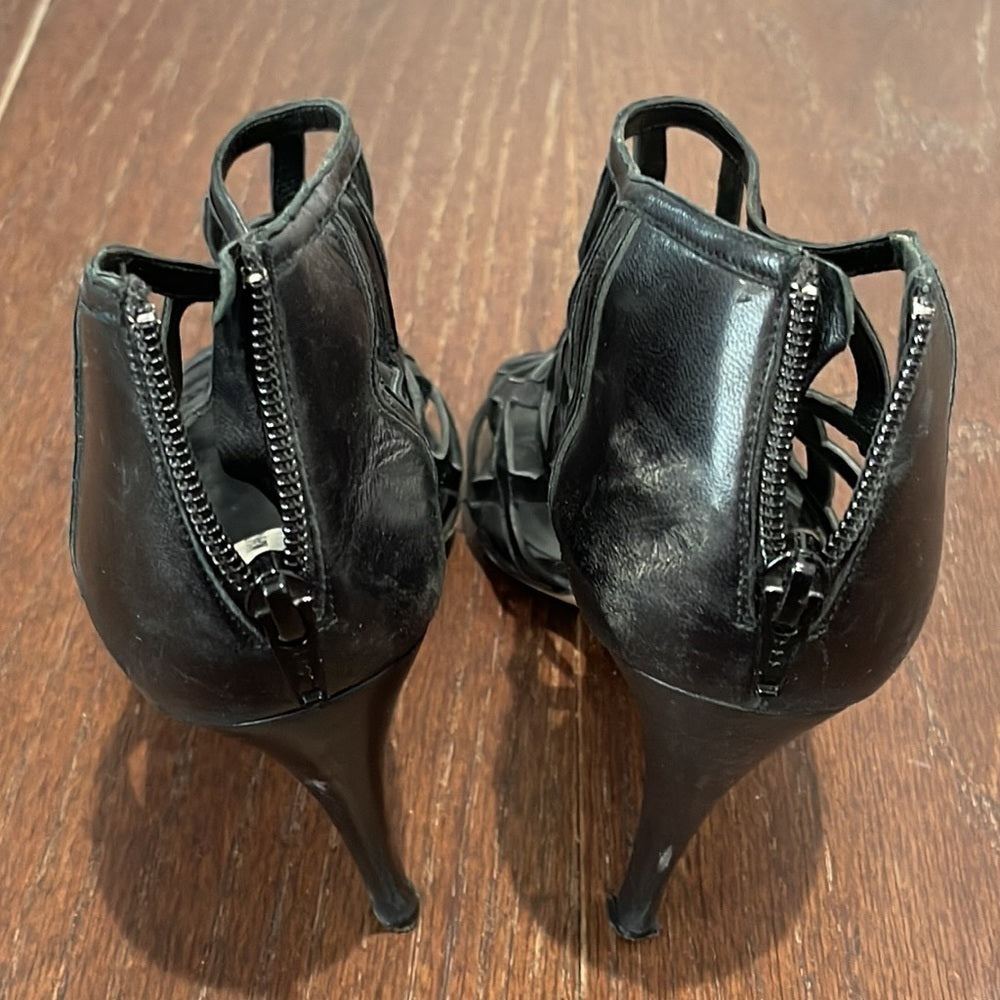 Manolo Blahnik Black Peep Top Sandals Size 39