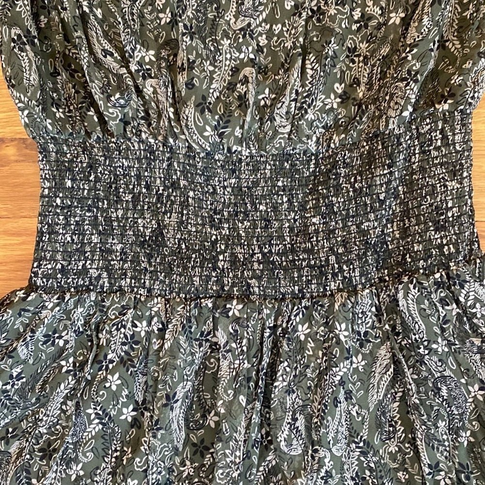 Shoshanna Women’s Green Floral Printed Long Sleeve Dress Size 0