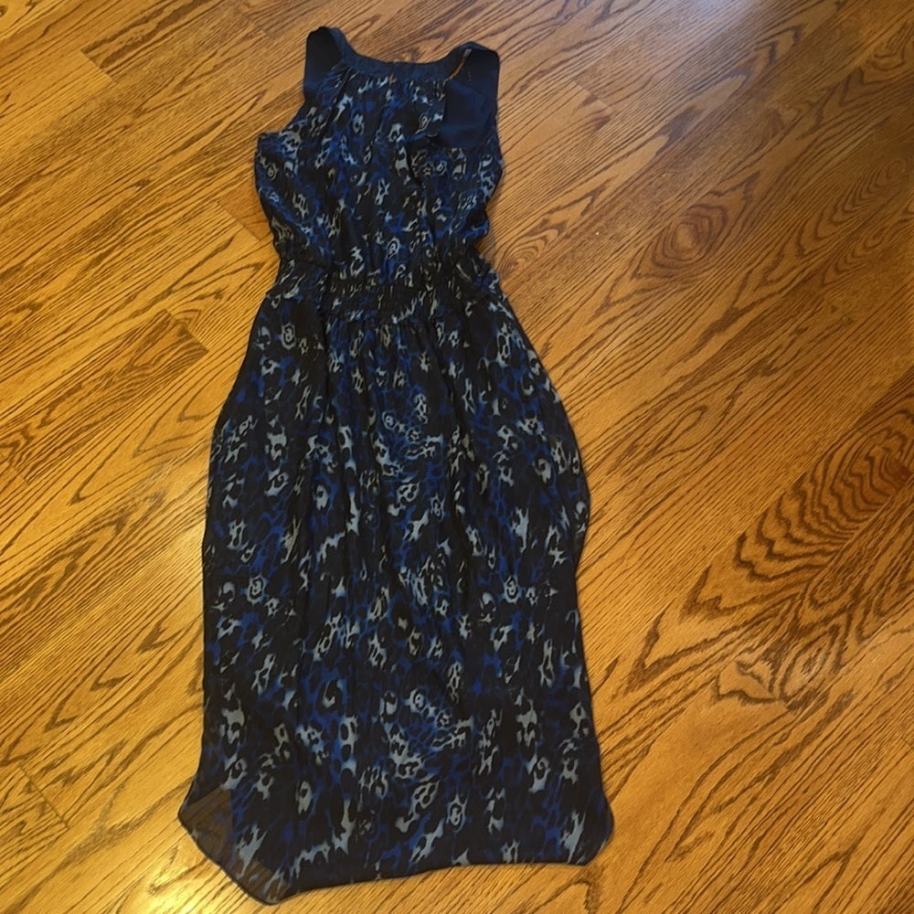 Ramy Brook Woman’s Silk Black and Blue Printed Dress Size S