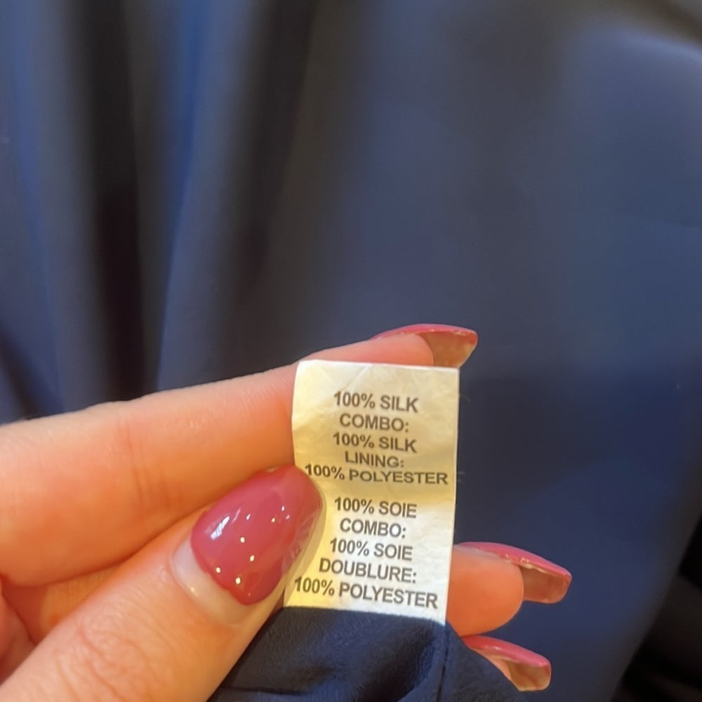Ramy Brook Woman’s Silk Black and Blue Printed Dress Size S