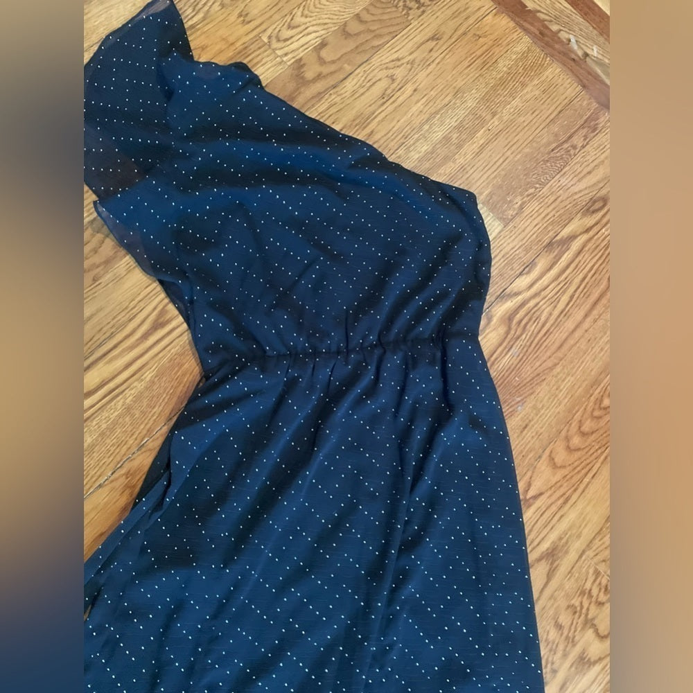 Maje Spotted Black One Shoulder Dress Size 2/Medium