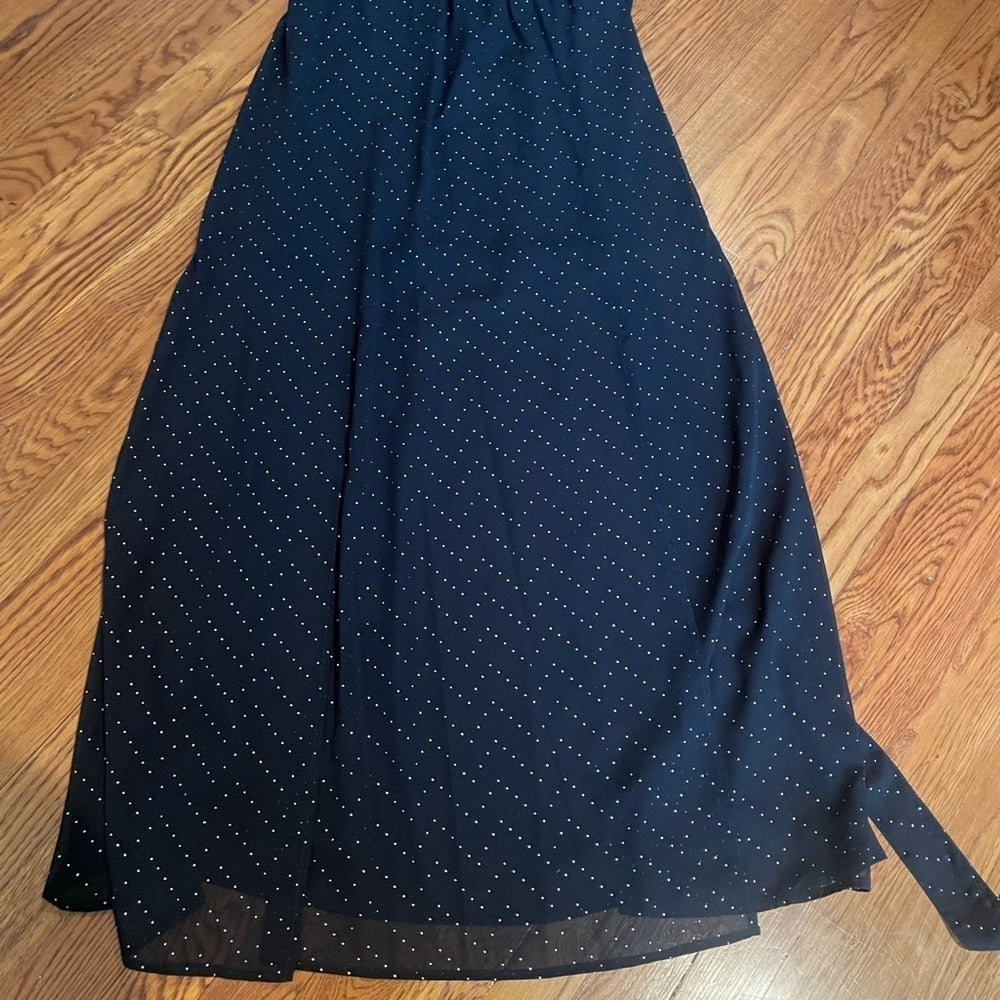 Maje Spotted Black One Shoulder Dress Size 2/Medium