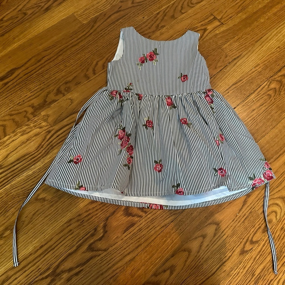 ROSENAU Striped Floral Girls Dress Size 5
