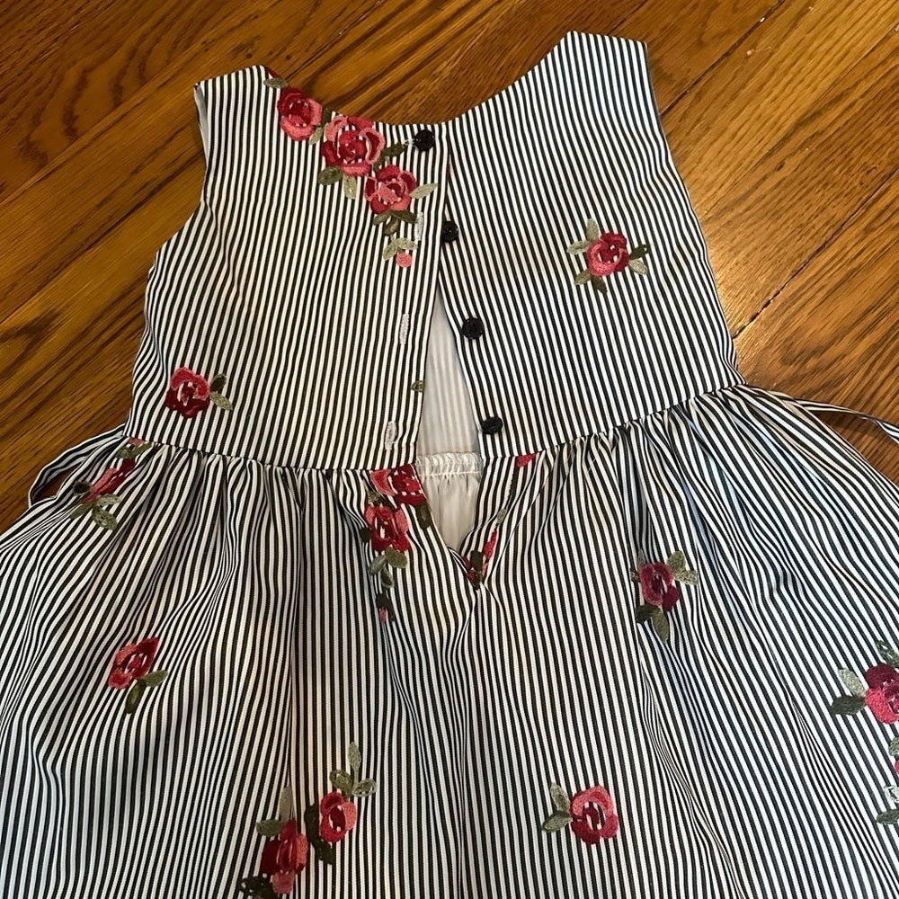 ROSENAU Striped Floral Girls Dress Size 5