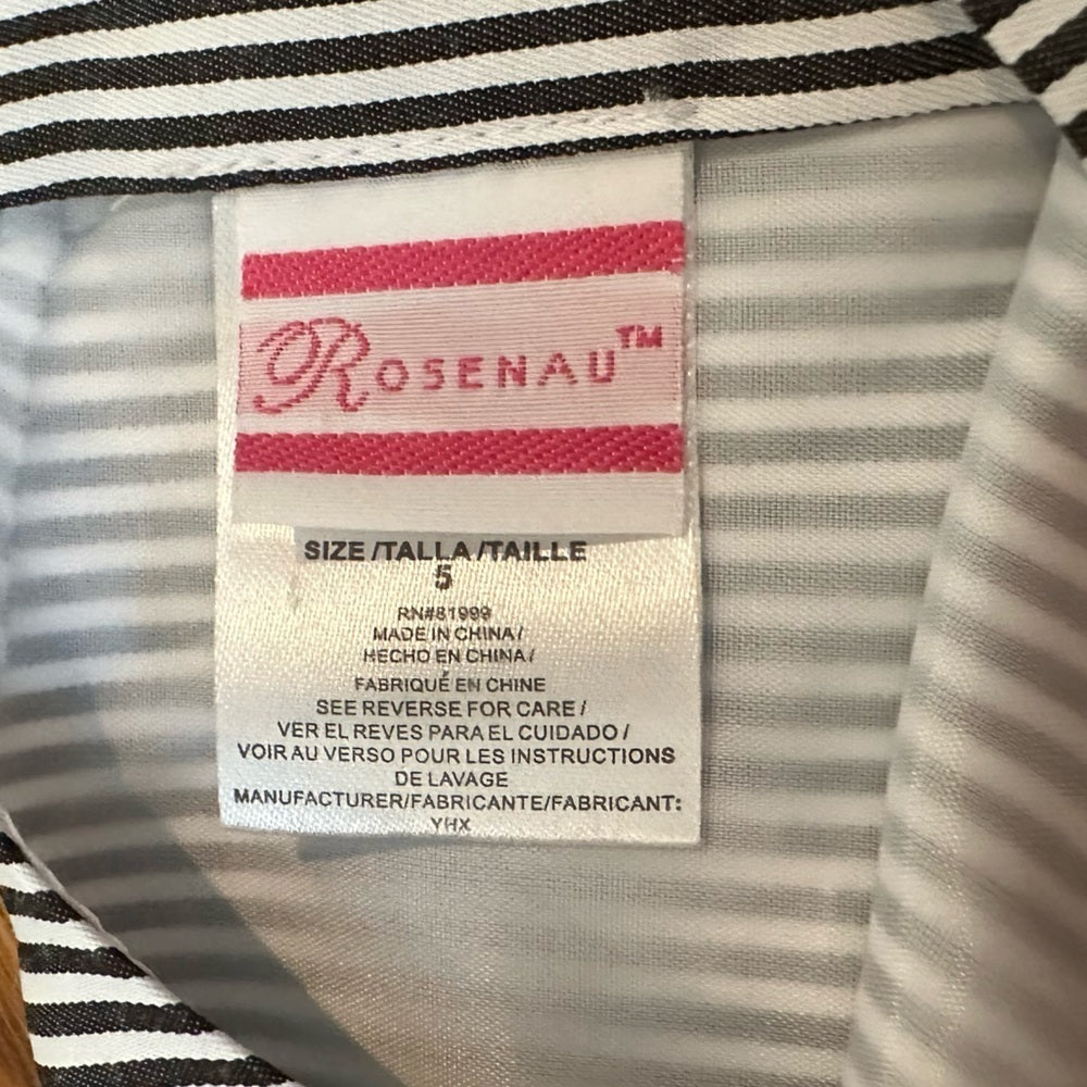 ROSENAU Striped Floral Girls Dress Size 5