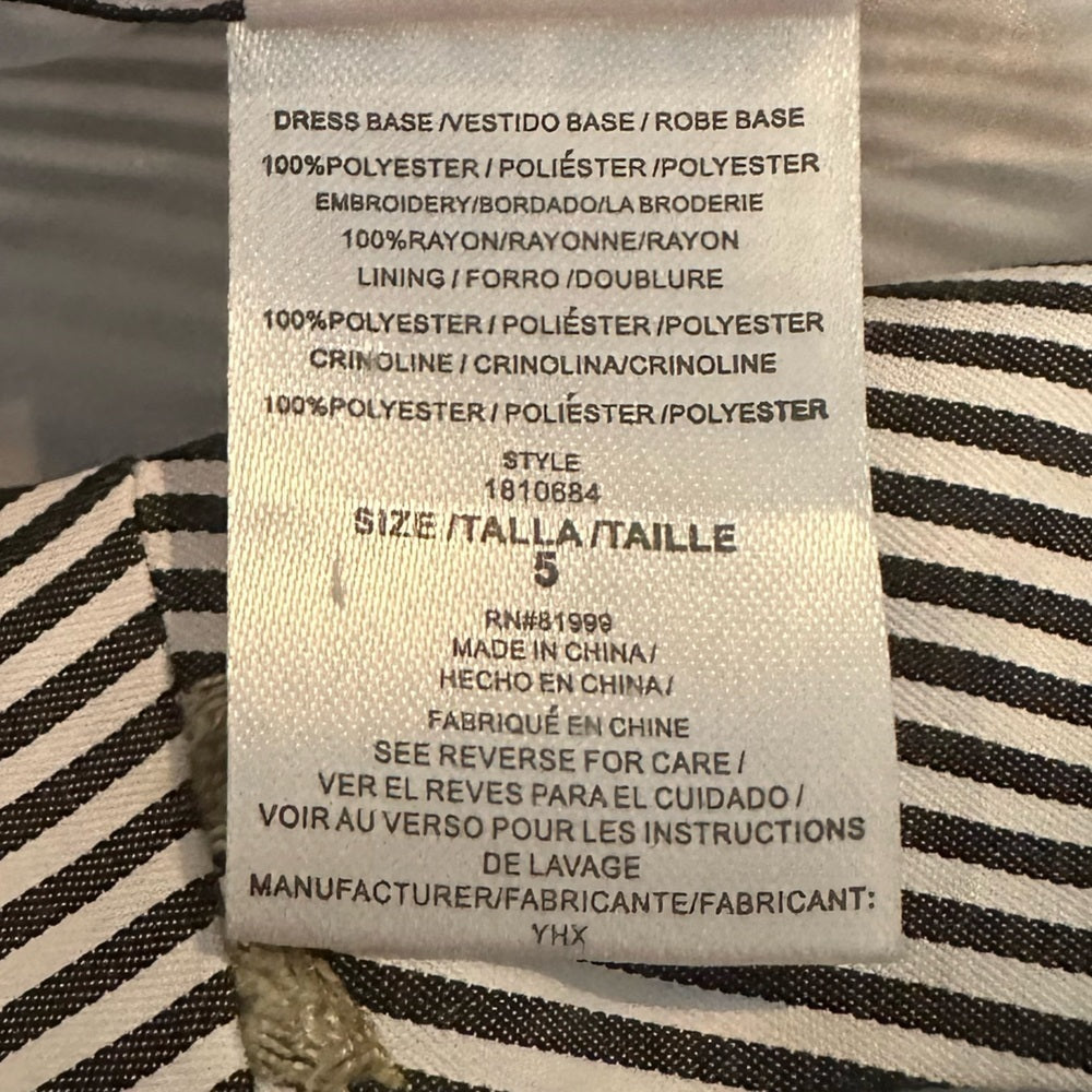ROSENAU Striped Floral Girls Dress Size 5