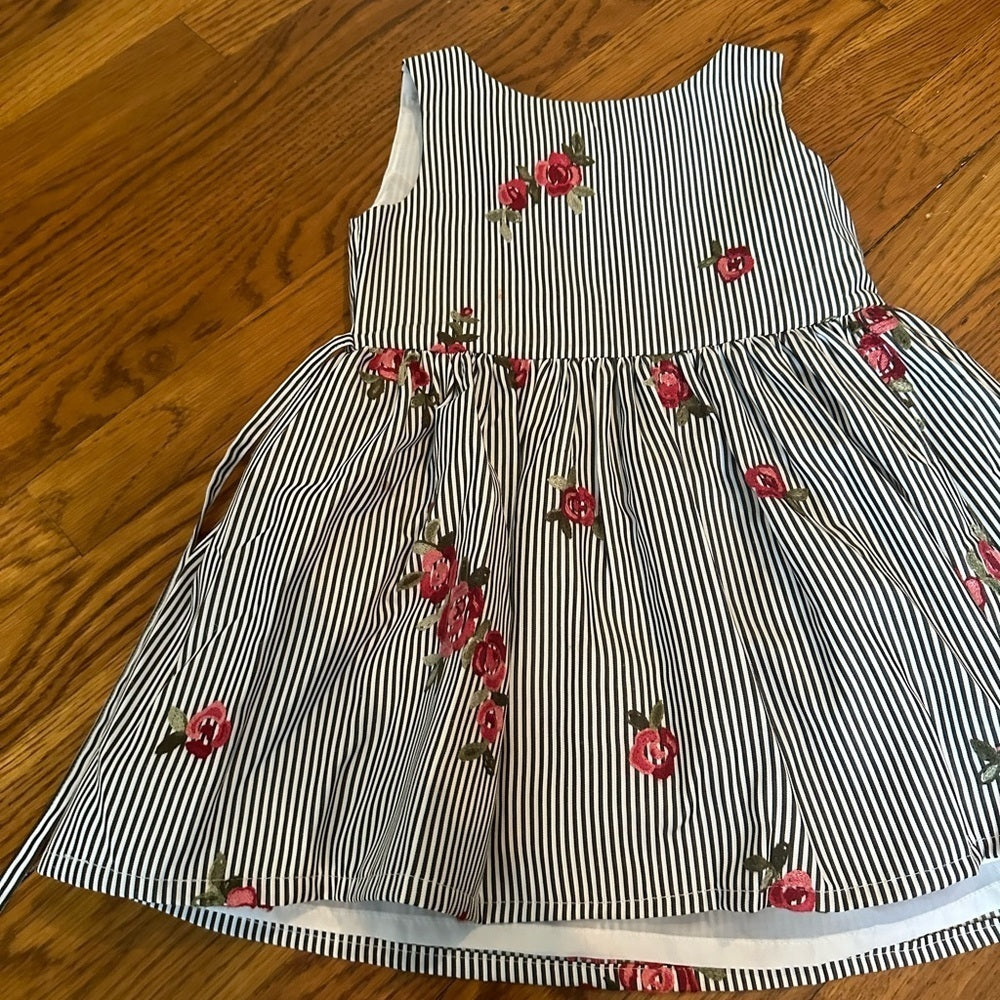ROSENAU Striped Floral Girls Dress Size 5
