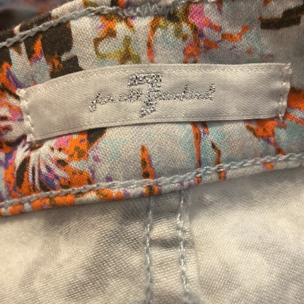 Women’s 7 For All Mankind jeans. Blue with design. Size 24