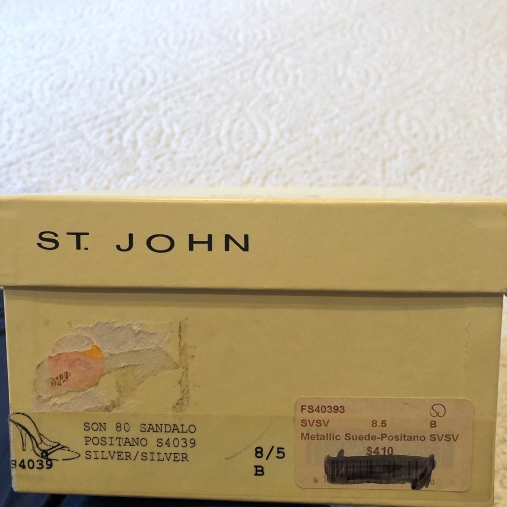 St John Silver Heel Dress Show Size 8.5