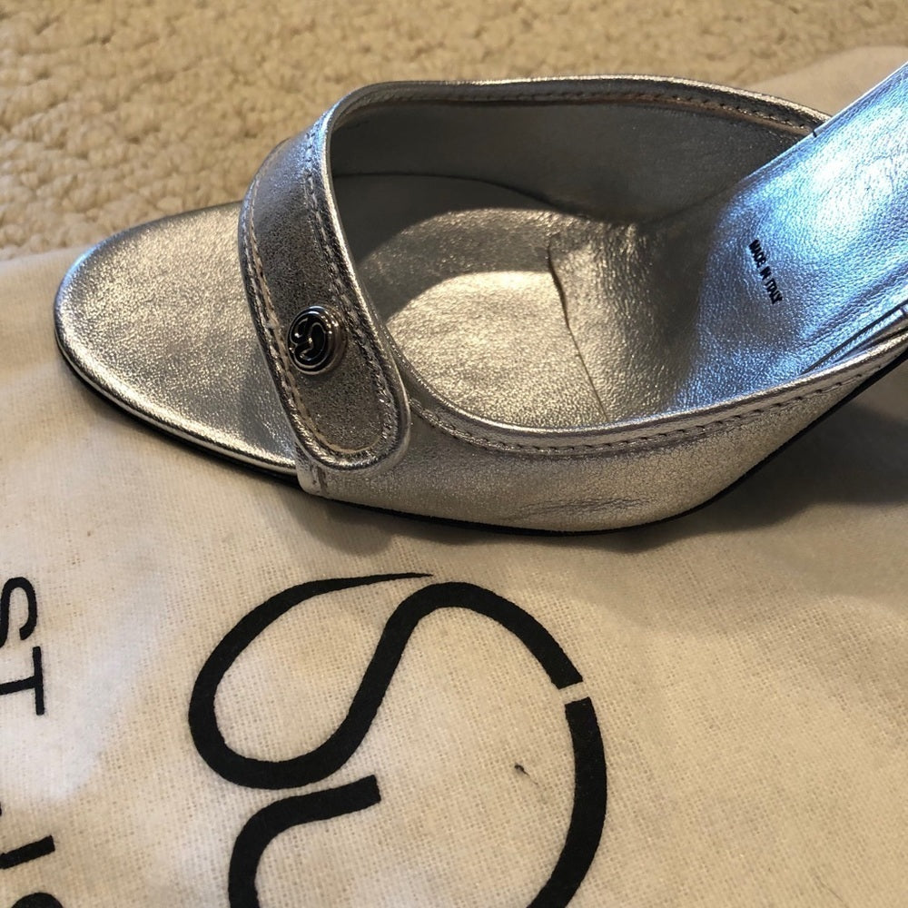 St John Silver Heel Dress Show Size 8.5