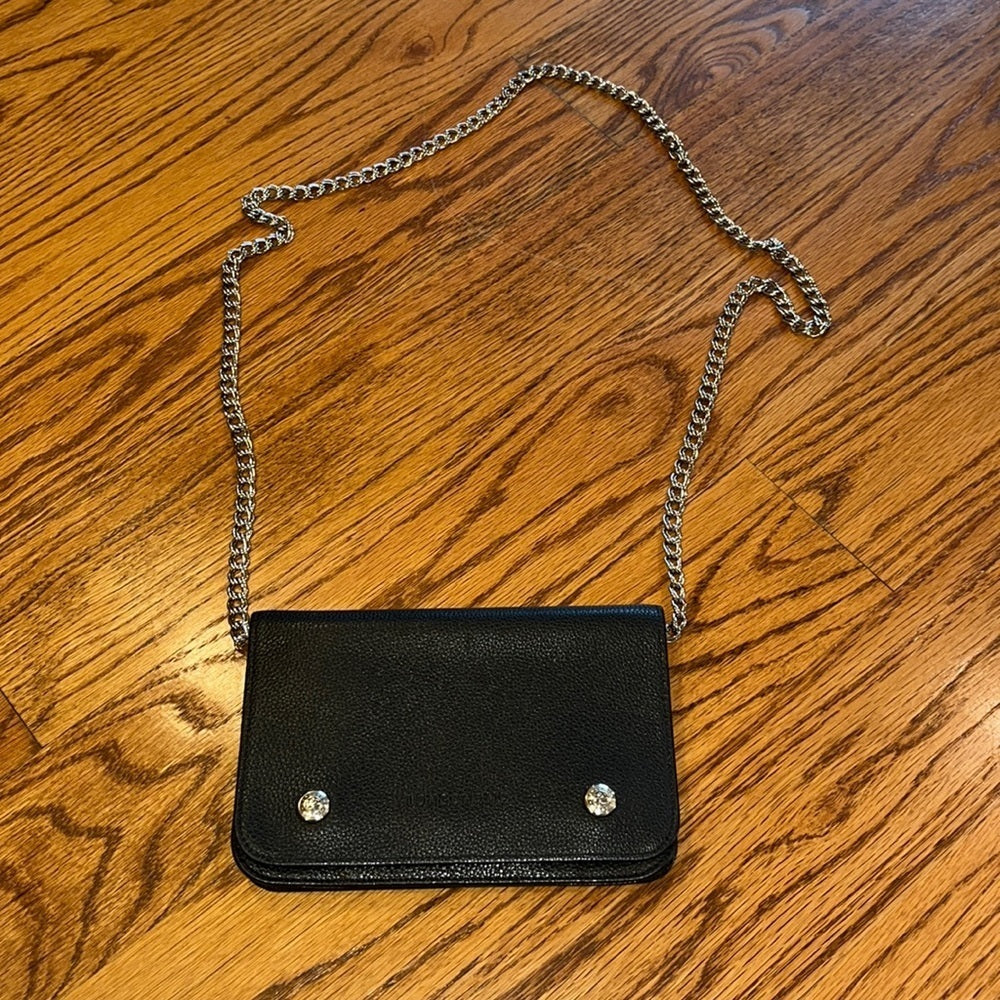 Longchamp Woman’s Black Bag With Silver Chain